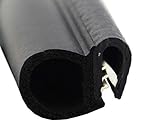 DS2 Dichtungsprofil von SMI-Kantenschutzprofi mit seitlicher Dichtung aus EPDM Moosgummi - Klemmprofil aus weich PVC - einfache Montage, selbstklemmend ohne Kleber - Klemmbereich 1-4mm (5 m)