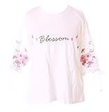 TP-159-2 Weiß Sakura Japan Kirschblüten Bestickt T-Shirt Pastel Goth Lolita Kaw