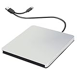 Blu-ray Laufwerk Externer Bluray Brenner Kompatibel mit BD Laufwerk Tragbarer 3D Blu-ray-Brenner mit USB3.0 und Typ-C-Anschluss,Bluray Laufwerk Geeignet für Windows XP/7/8/10 MacOS für MacBook PC