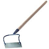 KADAX Gartenhacke aus Metall, Hacke mit Stiel aus Holz, Unkrauthacke zum lockern, lüften und jäten des Bodens, Gartenzubehör zum entfernen von Unkraut (W: 16cm, doppelt)