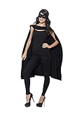 Smiffys 41581 Halloween! Smiffys Umhang, Schwarz, mit Augenmask