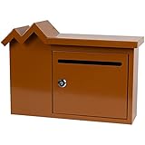 Briefkasten Braun Wandhalterung Postfächer, Modern Hausform Veranda/Garage/Türw