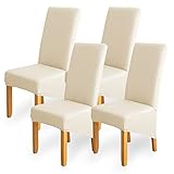 Stuhlhussen 4er Set Hussen für Stühle Stuhlbezug Abdeckung Waschbar Moderne Stuhlhussen Hochzeit Esszimmer Bankett Deko XL Stuhlhussen Schwingstühle Elastic Spannbezug für Stühle Sitzbezug