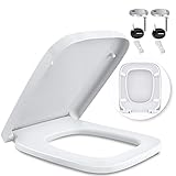 KESSER® WC Sitz mit Absenkautomatik Toilettendeckel Quick-Release-Funktion und Softclose - einfache Montage Klodeckel aus Duroplast Toilettensitz mit Edelstahl Befestigung E-F