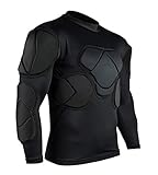 QIKEGooods Herren gepolsterte Fußball-Schutzausrüstung Set Trainingsanzug für Fußball Rugby Basketball Paintball Rib Protector für Herren, Herren, Langes Shirt 2, x