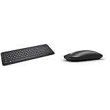 Microsoft All-in-One Media Keyboard (Tastatur mit Trackpad, deutsches QWERTZ Tastaturlayout, schwarz, kabellos) & Modern Mobile Mouse Schw