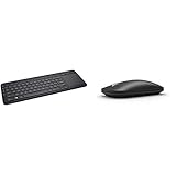 Microsoft All-in-One Media Keyboard (Tastatur mit Trackpad, deutsches QWERTZ Tastaturlayout, schwarz, kabellos) & Modern Mobile Mouse Schw