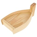 BESTonZON Sushi Teller Sushi Platte Holz Sushi Servier Set traditionelles Japan Geschirrset Schiff Form Serviertablett Schmuck Organizer Butterdose für Sushi Schlüssel Küchenutensilien 19