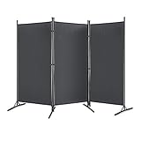 Aufun Paravent Raumteiler Outdoor Stellwand Sichtschutzwand Trennwand Sichtschutz für Garten, Balkon, Büros (260cm x 180cm, Anthrazit), Mit Erdnägeln und Kabelb