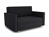 Sofa Pura Maxi mit Schlaffunktion - Schlafsofa mit Bettkasten, Sofagarnitur, Bettsofa, Wohnlandschaft, Couch, Polstersofa (Schwarz (Suedine 24))