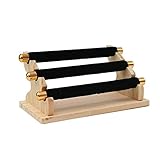 MIAOQINQIN Schmuckständer Schmuck Organizer Display Stand mit 3 Stufe,Halskette Armband Ringe Halter Anzeigenständer,Holz und Samt T-BAR Tischplatte Schmuckturm,dünne Rolle Schmuckständer Org