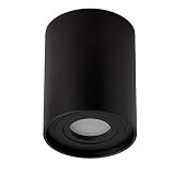 12er Set LED Aufbauleuchte Schwarz 3 Watt kaltweiß GU10 230V - Ø97x125mm Aufbaustrahler Aufbau Spotlight Deckenlampe Loft Aufbauleuchte Aufbau-Spot Decken-Strahler Deckeneinbaustrahler Deckensp