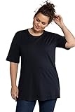 Ulla Popken Große Größen Damen T-Shirt, Rundhals, Blau (Blau 71), 50/52 (Herstellergröße:50)