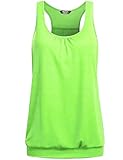 UNibelle Damen Tank Top Fitness Oberteil Yoga Sporttop Elastische Laufen, Leuchtendes Grün, M