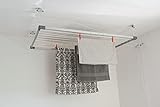 DRY-SMART Flex Deckenwäschetrockner - Deckentrockner ausziehbar - Wäscheständer für die Decke – für Badewanne, Balkon, innen und Outdoor – platzsparend - einfache Deckenbefestigung 100-160