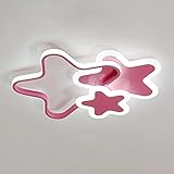 LED Deckenleuchte, 3 Stern Deckenlampe Aluminium Weiß Licht 6000K, 520mm 45W Rosa Deko Decke Lampe, Modern LED Deckenleuchten für Kinderzimmer Babyzimmer Schlafzimmer W