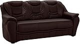 Cavadore 3-Sitzer Bansa mit Federkern / Polstercouch in Kunstleder / 198 x 94 x 95 / Lederoptik B