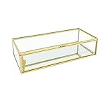 SHENG Geometrische Glas Stil Schmuck Box Tisch Container Fit Zum Anzeigen von Schmuck Andenken Dekoration Pflanzen Container (Color : Light Coffee)