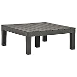 (Blitzlie ferung) Beistelltisch, Gartentisch, Teetisch, für Garten, Terrasse oder Balkon, Terrassentisch, Kunststofftisch, Gartentisch Anthrazit 78x78x31