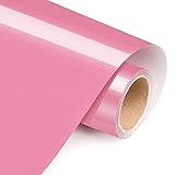 Bellatoi Premium Plotterfolie Textil vinyl,30cmx4.6m Transferfolie Plotter Flexfolie für Aufbügeln von DIY T-Shirts und Anderen Stoffen,PU-Material, weicher und elastischer（Rosa）