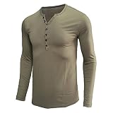 ZYHMD Herren Langarm T-Shirt Herren Langarmshirt Sommer Running Longsleeve Outdoor Shirt Laufshirt Herren Henley Shirts Langarmshirt Casual T Shirt Slim Fit Knöpfe Basic Grandad-Ausschnitt T-S