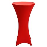 Beautissu Stretch Stehtisch Husse Stella für Bistrotisch Ø 70-75 cm Elegante Stretch-Husse Rot als Tisch-Überzug in div. Farben & Größ