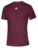 adidas Men's Creator SS Athletic Tee T-Shirt Moisture Wick Drop Tail (Maroon, S)