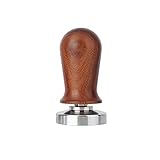 MSRRY Kalibrierter Druck Holz Kaffee Tamper Espresso Elastische Pulver Kompactor 304 Edelstahl Kaffee Pulver Hammer 51/53 / 58mm (Base Diameter : 51mm, Color : Wood-B)