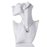 DALIZHAI777 Schmuckaufbewahrung Schmuck Display Halskette Kette Schmuck Büste Display Stand Harz Halbgesicht Frauen Schaufensterpuppe Kopfanzeige für Schmuck Zubehör Schmuckständer (Color : White)