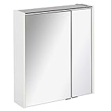 FACKELMANN zweitüriger Spiegelschrank Bad LED Beleuchtung 60 cm weiß matt D