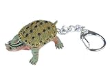 Miniblings Schildkröte Schlüsselanhänger Landschildkröte schmal Oliv - Handmade Modeschmuck I I Anhänger Schlüsselring Schlüsselband Keyring