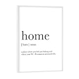 artboxONE Poster mit weißem Rahmen 18x13 cm Typografie Home Definition - Bild Definition Sig