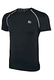 Crivit Pro Herren Funktionsshirt Laufshirt T-Shirt Fitness Shirt Schwarz S 44/46