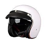 Vintage Motorradhelm für Männer & Frauen,Erwachsener Retro Halbhelm ECE Approved Open Face Motorradhelm Cruiser Moped Elektroroller Vintage Motorrad J