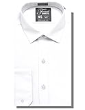 Luxe Microfiber Herren Regular Fit festes Kleid Hemd, Verbreiten Sie Kragen-Art Denny 16-16,5' Neck 38-39' Sleeve Weiß