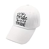 LOKIDVE Damen Braut Hut bestickt Distressed Tribe Baseball Cap für Hochzeit Party - Weiß - Einheitsgröß