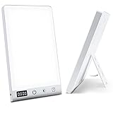 Tageslichtlampe 10000 Lux, Dimmbare LED Phototherapielampe Klein und Handlich Lichttherapielampe Sonnenlampe für Jahreszeitliche Depression, Simulation von Tageslicht, UV-Freie,B