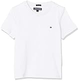 Tommy Hilfiger Jungen Boys Basic Cn Knit S/S T-Shirt, Weiß (Bright White 123), 122 (Herstellergröße: 7)