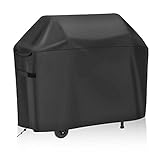 Grill Abdeckhaube, Grillabdeckung 420D Oxford Gasgrill Wetterfest Wasserdicht BBQ Abdeckung Cover Schutzhülle Grillschutz Abdeckplane für Weber, Char Broil, Landmann (147x61x117cm) - Schw