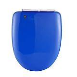HQQSC Soft-Close-WC-Sitz mit Beschlägen und Befestigungen, V/U Toilettendeckel (Color : Blue, Size : Ushaped)