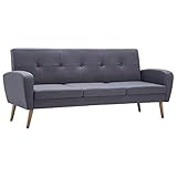 vidaXL Sofa 3-Sitzer Stoff Hellgrau Polstersofa Couch Stoffsofa Desig