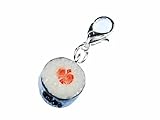 Miniblings Sushi Maki Fisch Charm Essen Japan Küche - Handmade Modeschmuck I Kettenanhänger versilbert - Bettelanhänger Bettelarmband - Anhänger für Armb