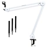 keepdrum MS138 WH Tisch-Gelenkarm Podcast-Mikrofonstativ W