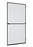 Windhager Insektenschutz Spannrahmen-Tür Plus, Fliegengitter Alurahmen für Türen, individuell kürzbar, 100 x 210 cm, Anthrazit, 04307