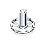 Paula & Fritz® Hauptplatte Dermal-Anchor Rund 2 Loch Titan 1.6 mm Stabdicke 3 mm Länge Implantat Grundplatte Skin Diver Hautp