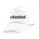 Reifen-Markt Base Cap Hashtag #Handball Größe Uni Farbe Weiss Druck Schw