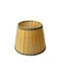 Bernstein-Plissee-Lampenschirm aus Organza mit klassischer goldfarbener Kordel für Kronleuchter, Lampen, Handarbeit, D16