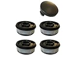 Rasentrimmer Spule Ersatzspule passend für ALDI Gardenline Elektro Rasentrimmer Set 4 Spulen + 1 Haube passend für ALDI Gardenline Elektro Trimmer GLR 450 -459 + 450/1 - 450/5 GLT 453 - 458