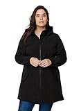 Zizzi Damen Große Größen Softshell Jacke mit Kapuze und Reißverschluss Gr 46-48 Schw