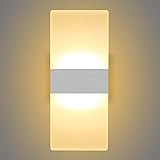 LHTCZZB Moderne Wandleuchte 12W, 2er-Set LED-Wand-Lampen-warmes Weiß, Acrylmaterial der Wand befestigter W